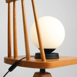Lampa stołowa szklana kula Ball Black 20 biało-czarna marki Aldex