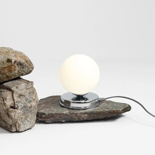 Lampa stołowa szklana kula Ball Chrome 14 biało-chromowana marki Aldex