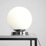Lampa stołowa szklana kula Ball Chrome 20 biało-chromowana marki Aldex