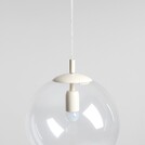 Lampa wisząca szklana kula Globe 30cm przeźroczysty / kremowy Aldex
