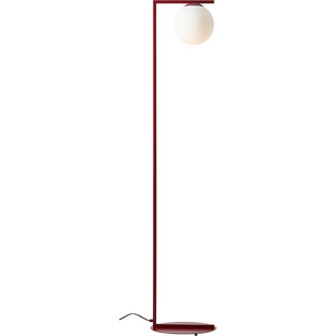 Lampa podłogowa szklana kula Zac Red Wine biało-czerwona Aldex
