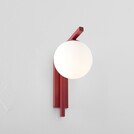 Kinkiet designerski szklana kula | Zac Red Wine biało-czerwony Aldex