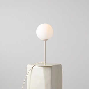 Lampa stołowa szklana kula Pinne Colours 14 biało-kremowa Aldex