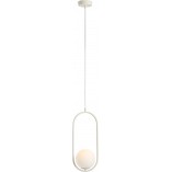 Lampa wisząca szklana kula designerska Riva Cream 14cm biało-kremowa Aldex