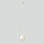 Lampa wisząca szklana kula designerska Riva Cream 14cm biało-kremowa Aldex