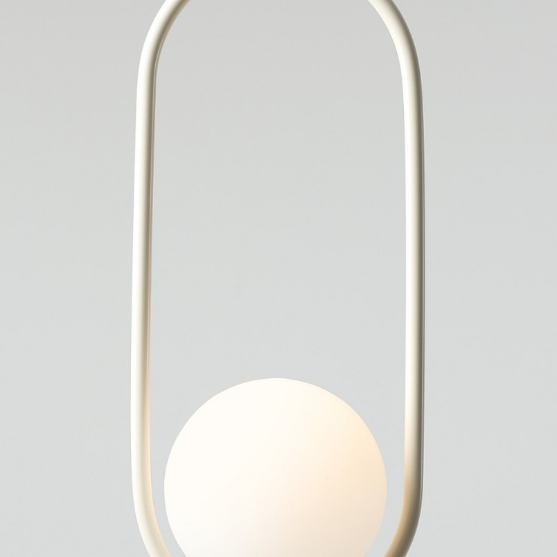 Lampa wisząca szklana kula designerska Riva Cream 14cm biało-kremowa Aldex