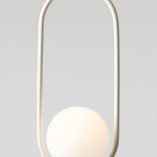 Lampa wisząca szklana kula designerska Riva Cream 14cm biało-kremowa Aldex