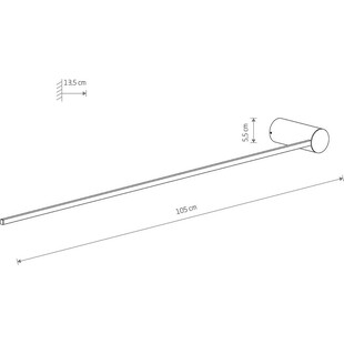 Kinkiet dekoracyjny minimalistyczny Arm LED 4000K 105cm czarny Nowodvorski