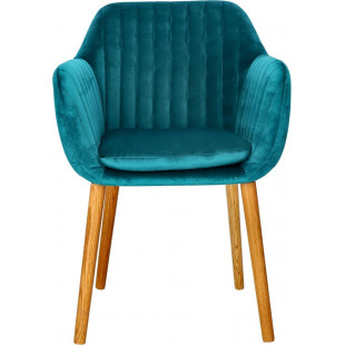 Krzesło welurowe z podłokietnikami Emilia Velvet zielone marki Actona