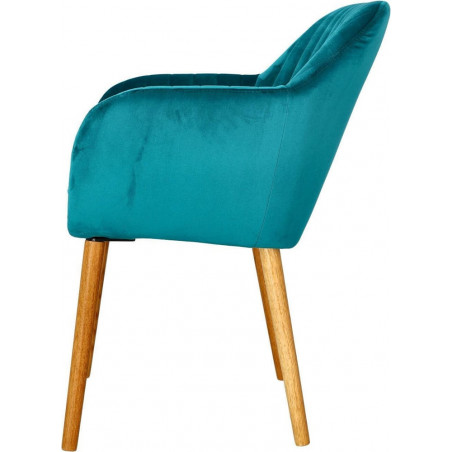 Krzesło welurowe z podłokietnikami Emilia Velvet zielone marki Actona