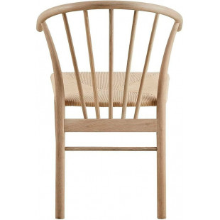 Krzesło drewniane z plecionym siedziskiem boho Cassandra naturalne Actona