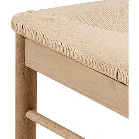 Krzesło drewniane z plecionym siedziskiem boho Cassandra naturalne Actona