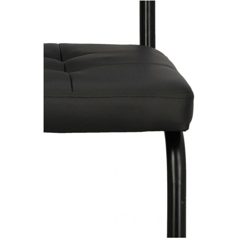 Krzesło pikowane z ekoskóry na płozie Nelson Soft czarne Intesi