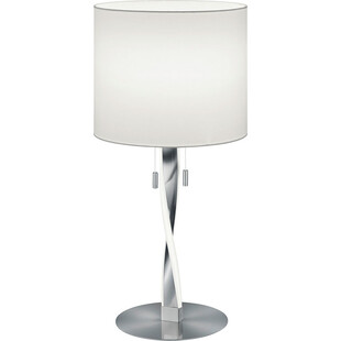 Lampa stołowa glamour z abażurem Nandor Biały/Nikiel Mat marki Trio
