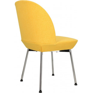 Krzesło tapicerowane Cloe żółty / chrom Intesi