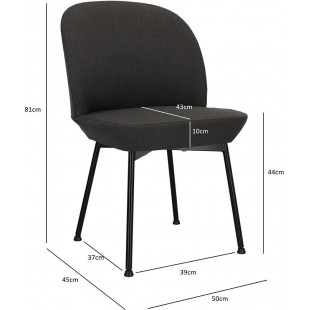 Krzesło tapicerowane Cloe jasny szary / czarny Intesi