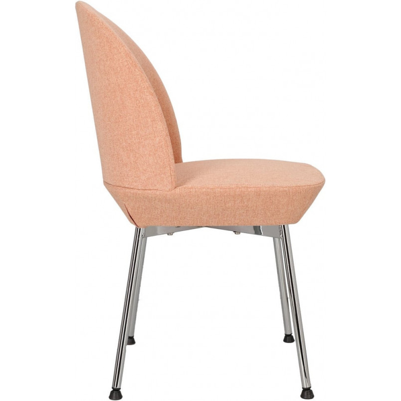 Krzesło tapicerowane Cloe różowy / chrom Intesi