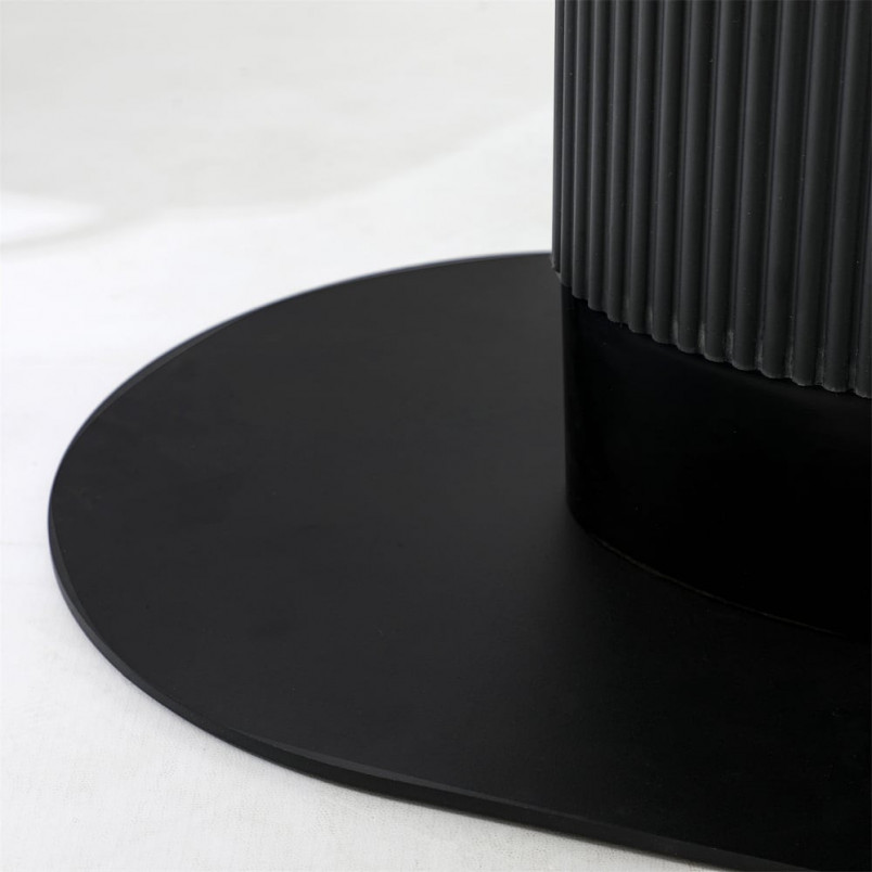 Czarny stół owalny na jednej nodze Maxim 120x70cm