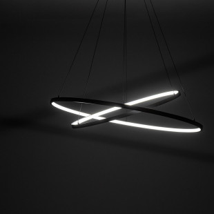Lampa wisząca okrągła nowoczesna Circolo Horizontal II LED 3000K 60cm czarna Nowodvorski