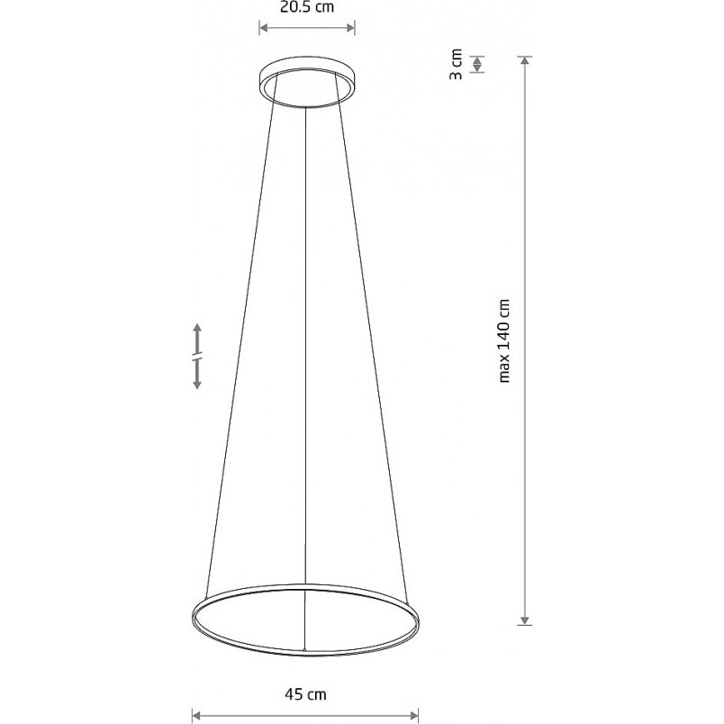 Lampa wisząca okrągła nowoczesna Circolo Horizontal LED 4000K 45cm czarna Nowodvorski