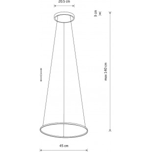 Lampa wisząca okrągła nowoczesna Circolo Horizontal LED 3000K 45cm czarna Nowodvorski