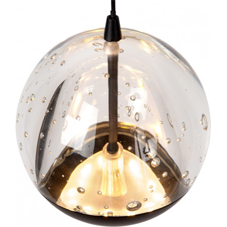 Lampa wisząca szklana kula modern Sentubal LED 14cm 2700K przeźroczysty / czarny Lucide