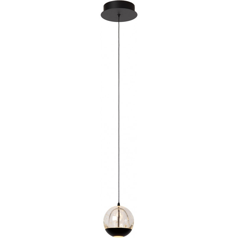 Lampa wisząca szklana kula modern Sentubal LED 14cm 2700K przeźroczysty / czarny Lucide