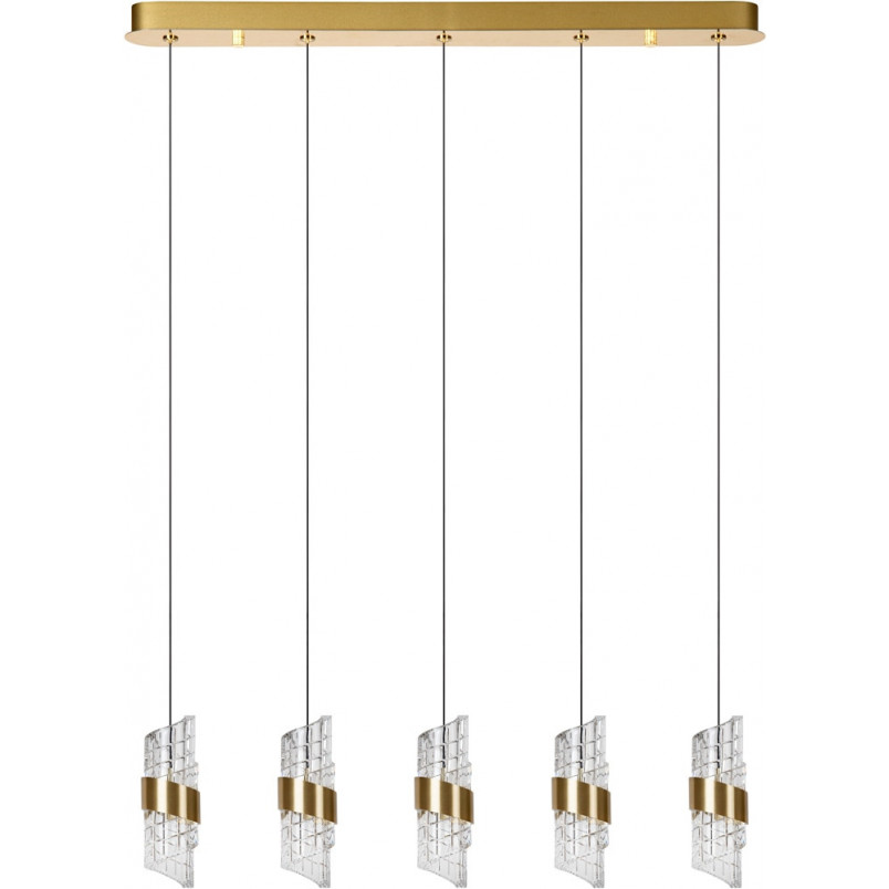 Lampa wisząca hampton na listwie Kligande V LED 84cm 2700K przeźroczysty / matowe złoto Lucide