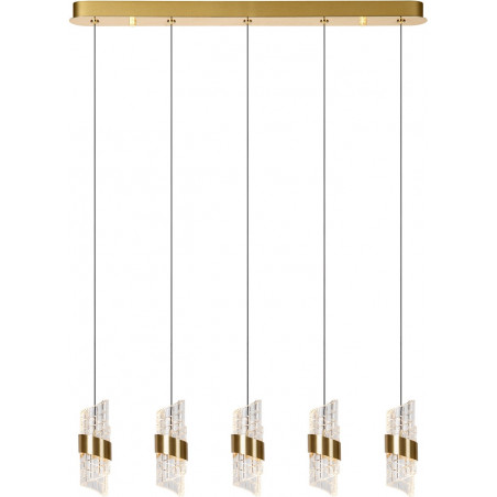 Lampa wisząca hampton na listwie Kligande V LED 84cm 2700K przeźroczysty / matowe złoto Lucide