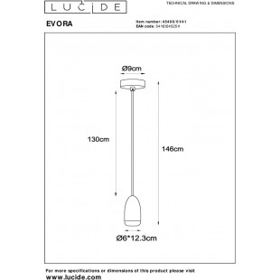 Lampa wisząca punktowa Evora 10cm beżowa Lucide