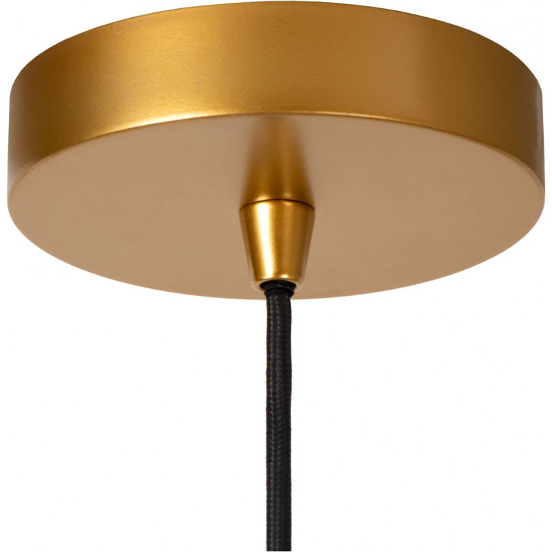 Lampa wisząca szklana kula Elysee 38cm opal / matowe złoto, mosiądz Lucide