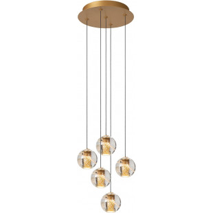 Lampa wisząca ściemniana szklane kule Dilenko LED 31cm przezroczysty / matowe złoto Lucide
