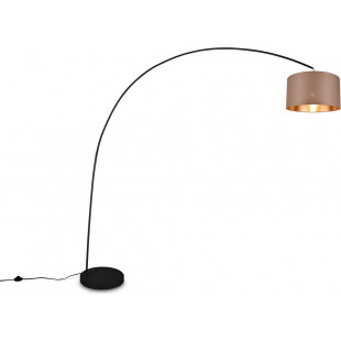 Lampa łukowa z abażurem Mansur beżowo-brązowy / czarny Trio
