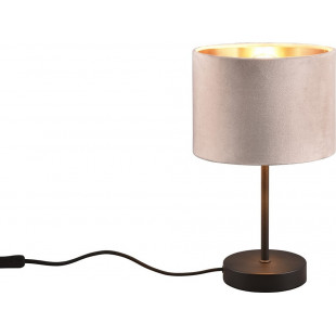 Lampa stołowa z welurowym abażurem Julieta beżowo-złota Trio