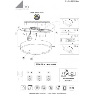 Plafon nowoczesny regulowana barwa światła Doha LED 45cm biały mat Trio