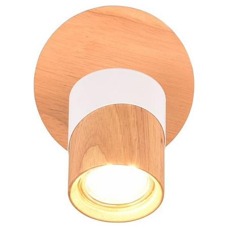 Kinkiet reflektorek z włącznikiem Aruni biały / drewno