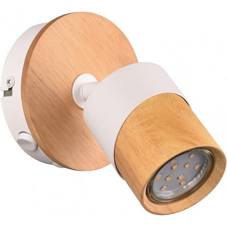 Kinkiet reflektorek z włącznikiem Aruni biały / drewno