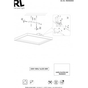 Plafon nowoczesny kwadratowy Rotonda LED 3000K 35x35cm biały mat Reality
