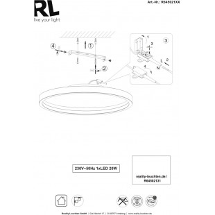Plafon nowoczesny okrągły Rotonda LED 3000K 35cm biały mat Reality