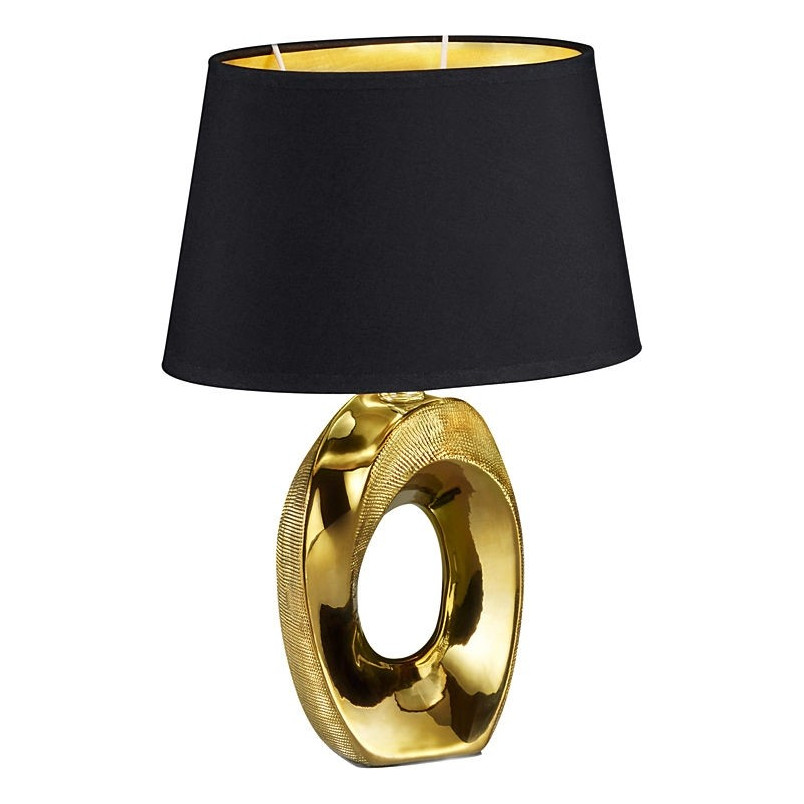 Lampa stołowa glamour z abażurem Taba 23 Czarny/Złoty marki Reality