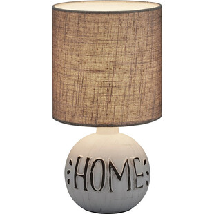 Lampa stołowa ceramiczna z abażurem Esna Home 31 Biały/Beż Reality