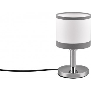 Lampka stołowa z abażurem Davos biały / szary / chrom Reality