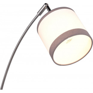 Lampa łukowa Davos biały / szary / chrom do salonu, sypialni czy gabinetu