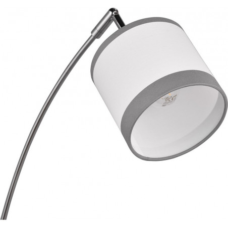 Lampa łukowa Davos biały / szary / chrom do salonu, sypialni czy gabinetu