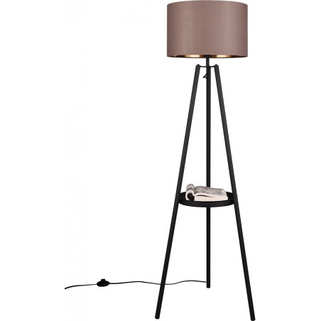Lampa podłogowa na trójnogu ze stolikiem Colette ciemny szary / czarny mat Reality