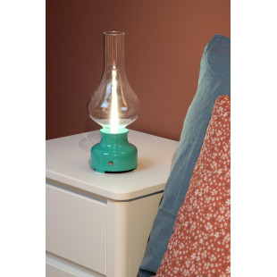 Lampa stołowa vintage Jason LED przeźroczysty / turkusowy Lucide