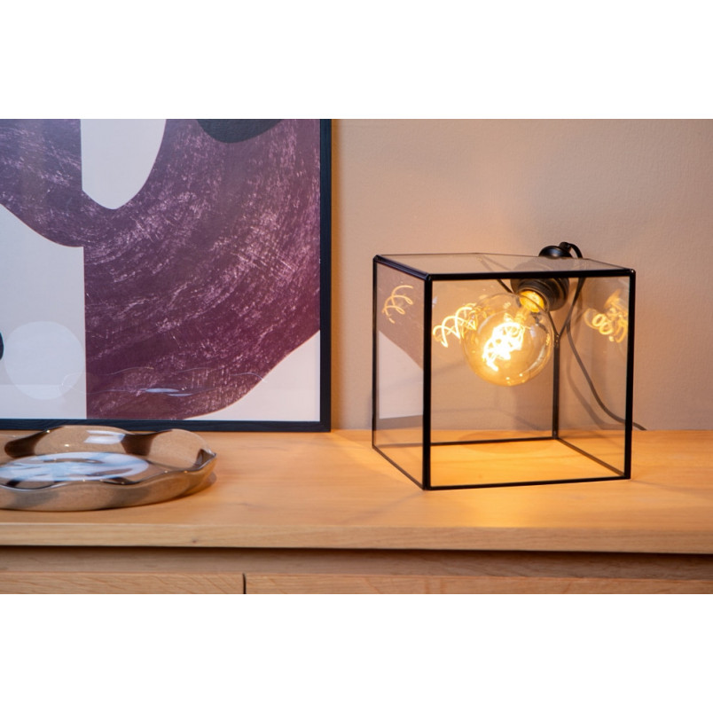 Lampa stołowa szklana loft Davos przeźroczysta Lucide