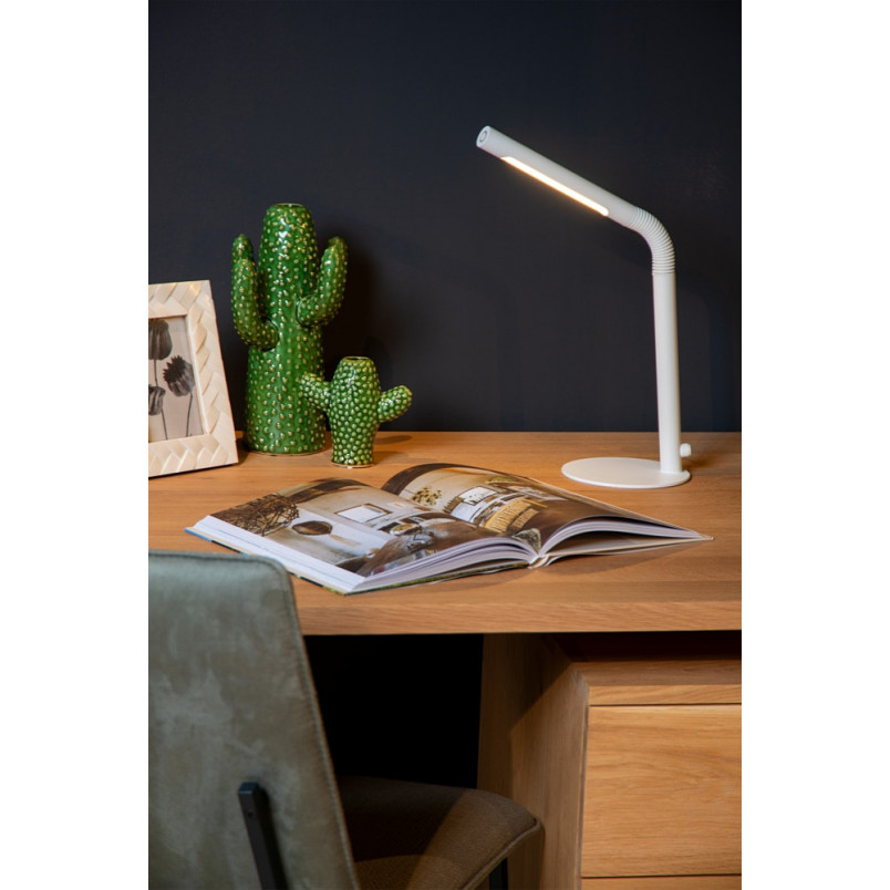 Lampa biurkowa minimalistyczna ze ściemniaczem Gilly LED biała Lucide