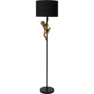 Lampa podłogowa glamour z abażurem Chipm czarna marki Lucide