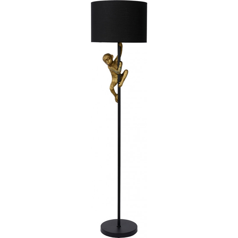 Lampa podłogowa glamour z abażurem Chipm czarna marki Lucide